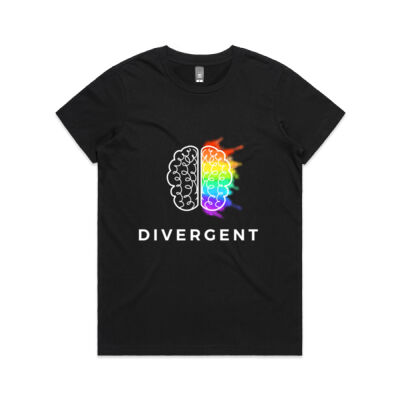Divergent Adult Fitted T-Shirt (White Text) Thumbnail