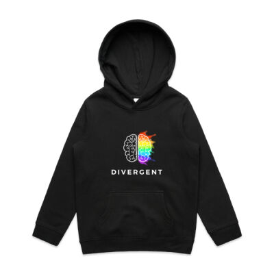 Divergent Kids Hoodie (White Text) Thumbnail