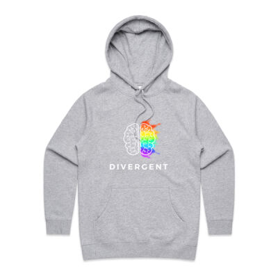 Divergent Adult Fitted Hoodie (White Text) Thumbnail
