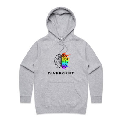 Divergent Adult Fitted Hoodie (Black Text) Thumbnail